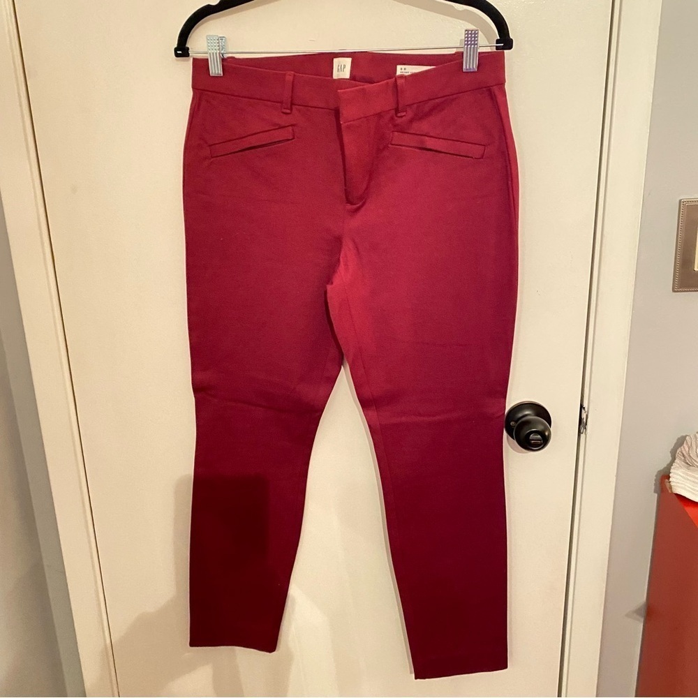 GAP Burgundy (not red) Office Style Trousers Skinny Ankle Size 8 R Brand New